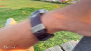 Risky handjob at a busy viewing point - not sure if someone saw us...