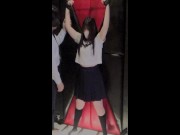 現役女子〇生を立たせたまま責めたら加速度的な快感に連続絶頂した【美少女・拘束・喘ぎ声・絶叫・痙攣・セーラー服・連続イキ】 1/16