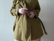 Big ass beauty dances a striptease in a trench coat. Irina Priroda 5/16