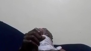 SOLO JERKING OFF THE 28CM LONG CURVED DIVK