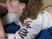 Casual piss and cum in mouth - he didn't feel like getting off the couch to pee 12/16