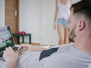 WOWGIRLS Gorgeous Ukrainian model Nancy A sucking off a waiter and then fucking her boyfriend 5/16