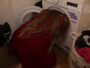 My stepsister is doing laundry, I fucked her and cummed on her clothes 2/16
