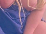 Blonde cums on her dildo while riding and talking dirty to you! 7/16