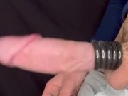 5 Cock Rings makes Big Cock shoot HUGE load 3/16