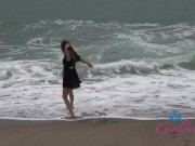 POV footage of Amateur Violet Viper hanging out the some pussy play in the car 5/16