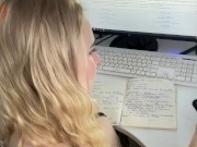 Slutty student offers her holes for the best mark 1/16