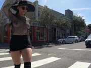 Teaser - Nothing like fishnets and short skirt for a the day in the city 5/16