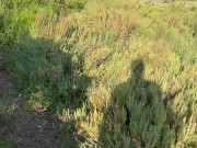 I watch a girl in nature who ends up sucking me and I cum on her small breasts before leaving 1/16