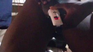 Nasty boy masturbate and shave big black dick