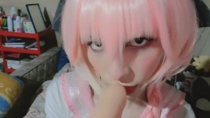 Astolfo makes blowjob in very tasty dildo