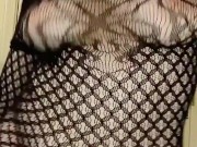 dancing in a sheer fishnet dress- twerking my pawg ass and bouncing my big tits 10/16