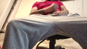 Taking a break from moving to jack off