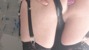 Black PVC Sissy Sub Slut Katiekinkxgirl Shows Off Her Buttplug - Amateur Gay Anal Croasdresser Toy