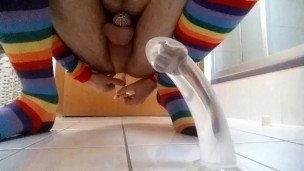 locked boytoy dildo riding