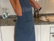 Stepmom cooking breakfast