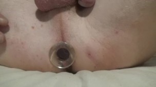 Trying a glass butt plug