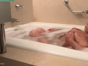 BATHTUB TITTY MASSAGE TURNS INTO HOT SHOWER SEX 5/16