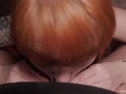 POV blowjob from a busty redhead girlfriend 12/16