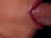 CLOSE UP: HORNY CONDOM BLOWJOB! She BROKE the CONDOM and Got ALL CUM in MOUTH! ASMR Sucking Dick 4K 6/16