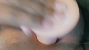 White dildo stretching black boy pussy out.