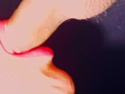 Primer plano la mejor chupada en los labios mas sexys 10/16