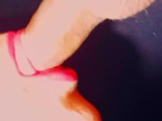 Primer plano la mejor chupada en los labios mas sexys