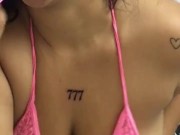 Babysitter changes clothes on video call with her girlfriend. 7/16