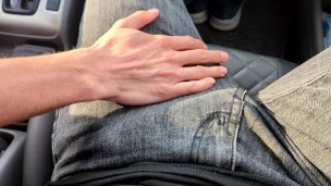 caressed a big dick in the car