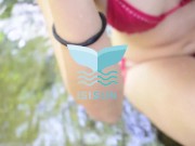 Skinny step sister shows her tits and takes my dick out to suck it in the mountain. 3/16