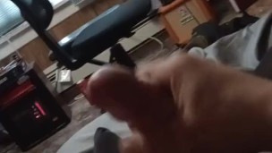 Jerking off big cock