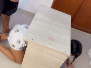 aprovecho que mi hermanastra se queda atorada y la follo bien duro hasta venirme en su culo 2/16