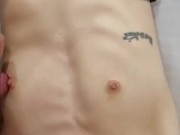 I come to disturb her to ejaculate on her small tits 14/16