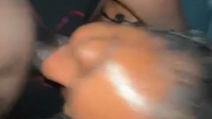 Omg this big black cock got me so wet fuck deep in my belly