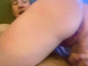 Amelia gets her pussy stretched out and squirts on daddie🩵😈 9/16