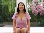 Gorgeous Chinese girl with a big fat ass and big titties has her first casting 2/16