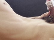Vibrating orgasm cum NO HANDS for covering your tits and your throat