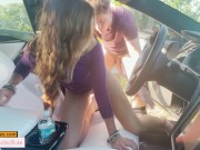 Wild Ride PAWG Eighteen Year Old Amateur Car Fucking While Driving 15/16