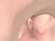 Controlling the speed of a deep throat blowjob from a big tit coed 13/16