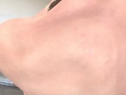 Controlling the speed of a deep throat blowjob from a big tit coed 14/16