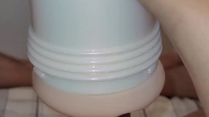 Woke up horny so I grabbed my Kendra Lust fleshlight to pump my cock. ASMR pussy sound