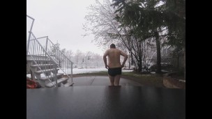Me Stripping, Rolling in Snow, Shaking Dick in Cold Weather