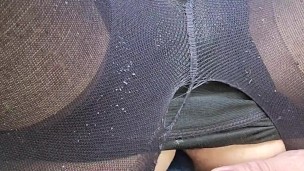 Sissy cd in cemetery toying her tight Lil pussy