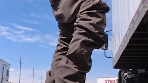 Risky pee! I squat and take a long piss in public and risk getting caught!