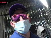 Liz Jordan sucks off 9 dudes in an adult bookstore? REAL! 8/16