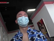 Liz Jordan sucks off 9 dudes in an adult bookstore? REAL! 9/16