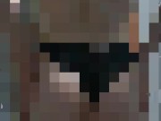 Nude Stewardess puts on black lace panties getting ready for work. Milf, Air Hostess, Blonde 10/16