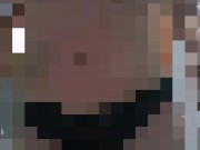 Nude Stewardess puts on black lace panties getting ready for work. Milf, Air Hostess, Blonde 11/16