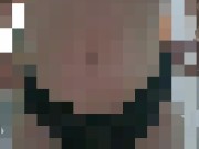 Nude Stewardess puts on black lace panties getting ready for work. Milf, Air Hostess, Blonde 14/16