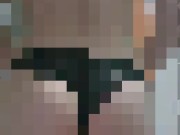 Nude Stewardess puts on black lace panties getting ready for work. Milf, Air Hostess, Blonde 7/16